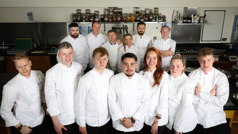Judges and finalists in the Euro-Toques Young Chef final 2022. Photograph: Ruth Calder-Potts