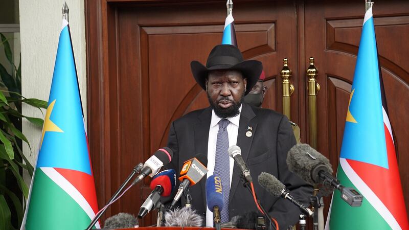 South Sudan President Salva Kiir called on the South Sudanese ‘to recover the lost decade’. Photograph: Peter Louis Gume/AFP via Getty Images
