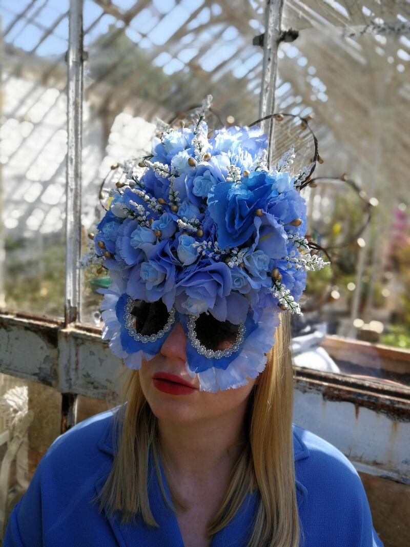 Twilight Tilda: Made with novelty glasses and customised gold wire layered with petals and finished with a pearl. Photograph: Edward Keegan