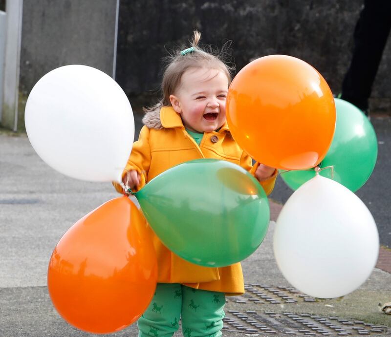 Emily Ryan (2) celebrates St Patrick's Day in Limerick. Photograph: Liam Burke/Press 22