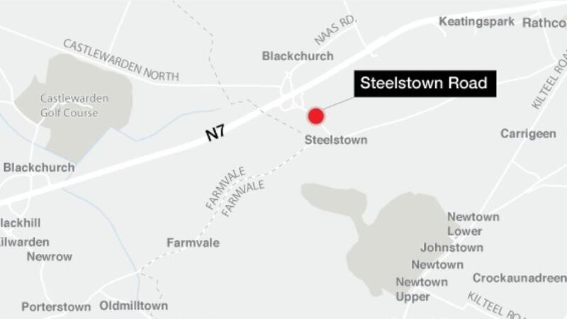 A map showing where in Rathcoole the baby girl was found.