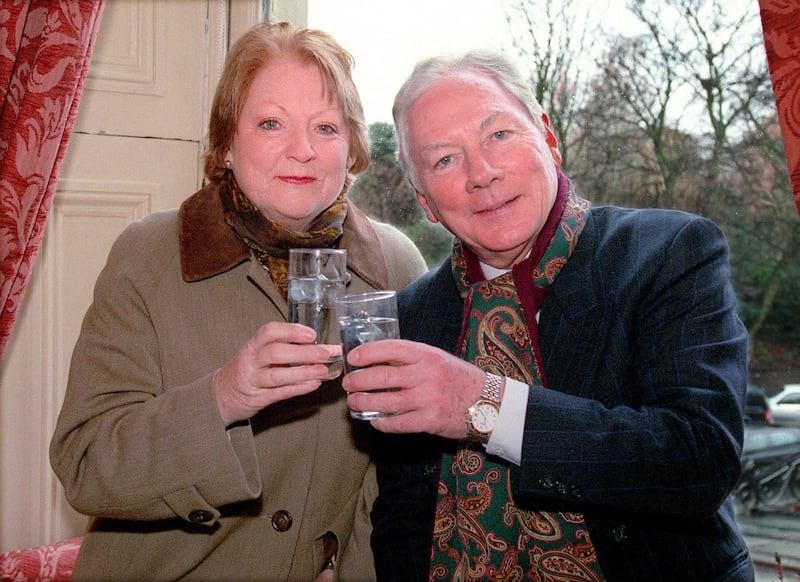 Byrne with his wife, Kathleen, in the Shelbourne Hotel after his last appearance on The Late Late Show. Photograph: David Sleator