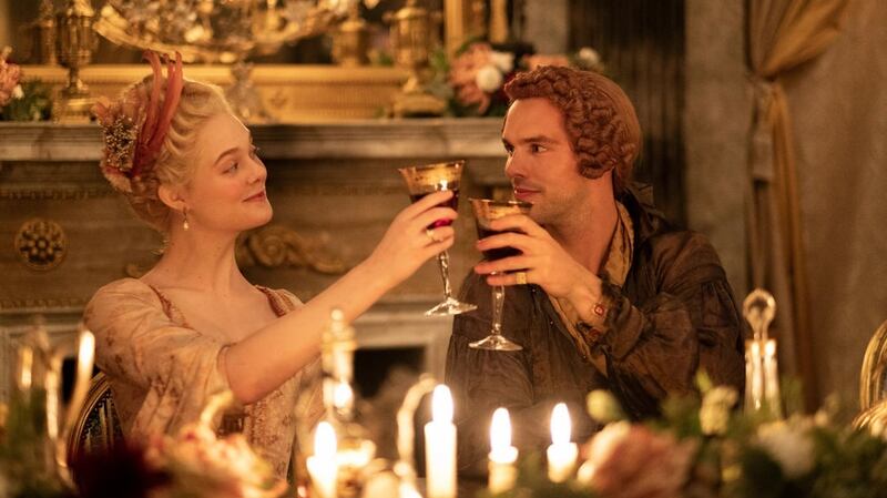 Zinging chemistry: Ellie Fanning and Nicolas Hoult in The Great. Photograph: Ollie Upton/Hulu