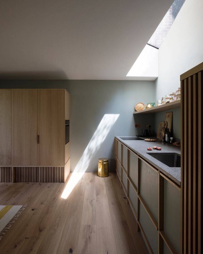 Kitchen in the one of the units designed by PLA Architects. Photograph: Aisling McCoy