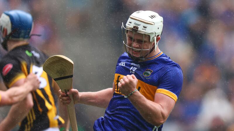 Tipperary's Darragh McCarthy celebrates scoring his side's second goal against Kilkenny last weekend. Photograph: Leah Scholes/Inpho