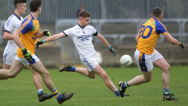 Naomh Conaill’s Ciaran Thompson scores a point during the Donegal SFC final against Kilcar. Photo: Lorcan Doherty/Inpho