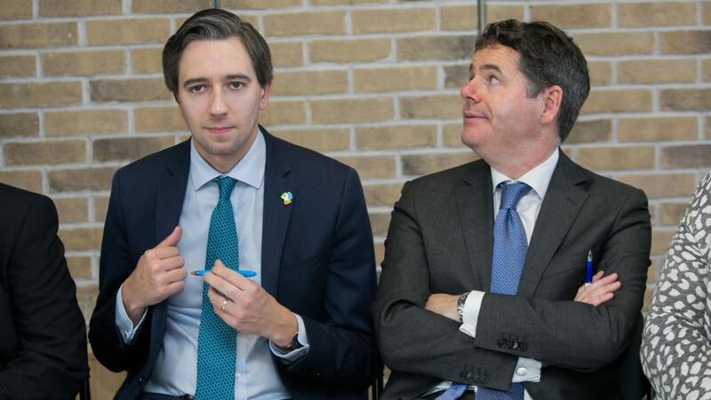 From left,  Minister for Health, Simon Harris, and Minister for Finance, Paschal Donohoe:  In July 2017, Mr Harris announced he had obtained approval to move ahead with the legislation. Photograph: Gareth Chaney Collins