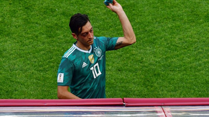 Mesut Özil reacts with disappointment after Germany’s defeat to South Korea in the World Cup. (Photograph: Luis Acosta/AFP/Getty
