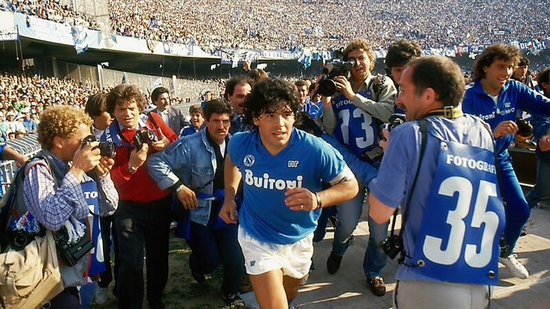 Diego Maradona: ‘The working-class boy from the shantytown signed with a legendary, down-at-heel team and helps them win their first championship’