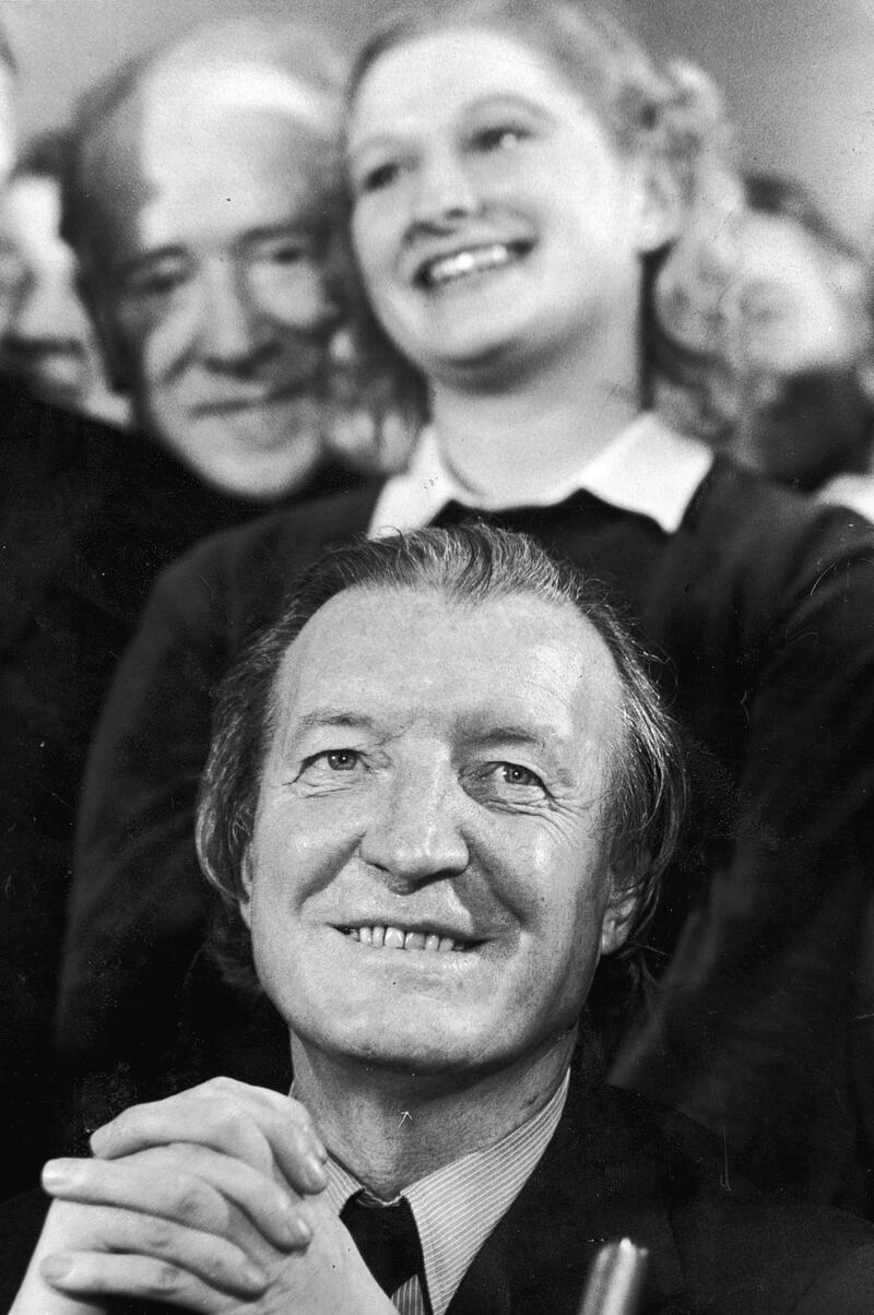 Charles Haughey speaking to a press conference at Leinster House after his election as Fianna Fail leader. Photograph: Peter Thursfield