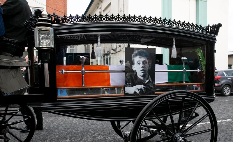 The funeral procession at MacMahon Bridge. Photograph: Collins
