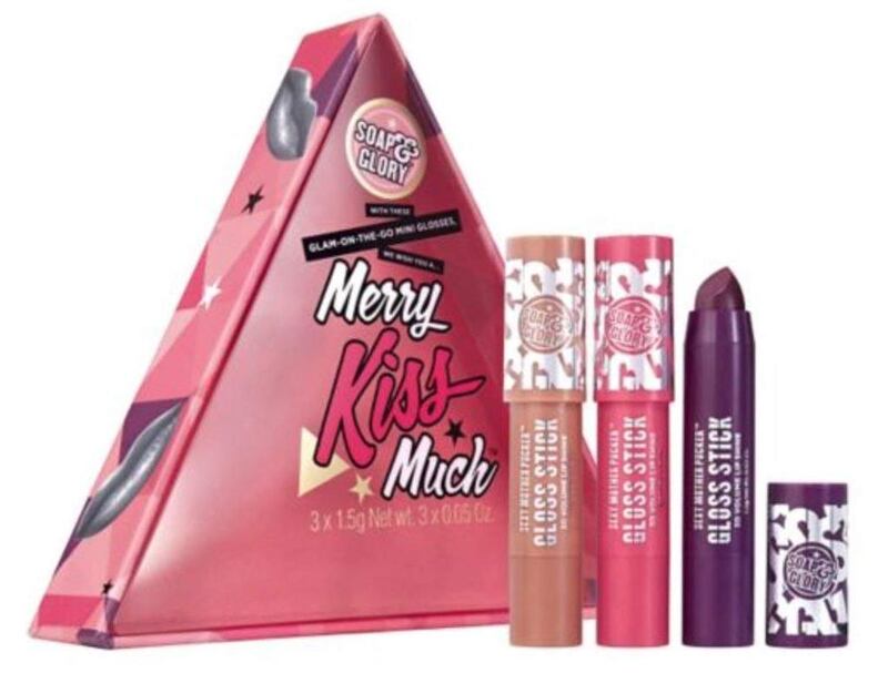 Soap & Glory Merry Kiss Much gift set, €8, Boots