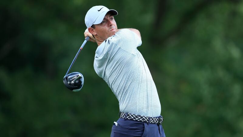 Rory McIlroy sits three shots off the lead at Olympia Fields. Photograph: Andy Lyons/Getty
