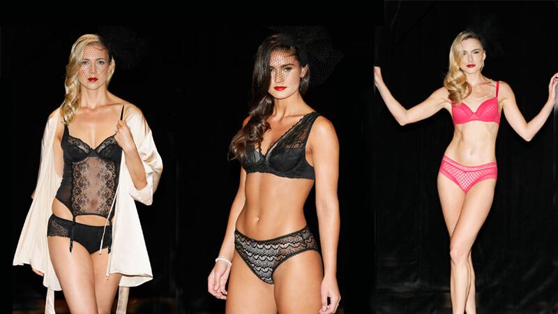 (L-R) Black lace set by Elle Mscpherson, Black lace set by Mimi Holliday, Pink set by Mimi Holliday. All available at Arnotts.