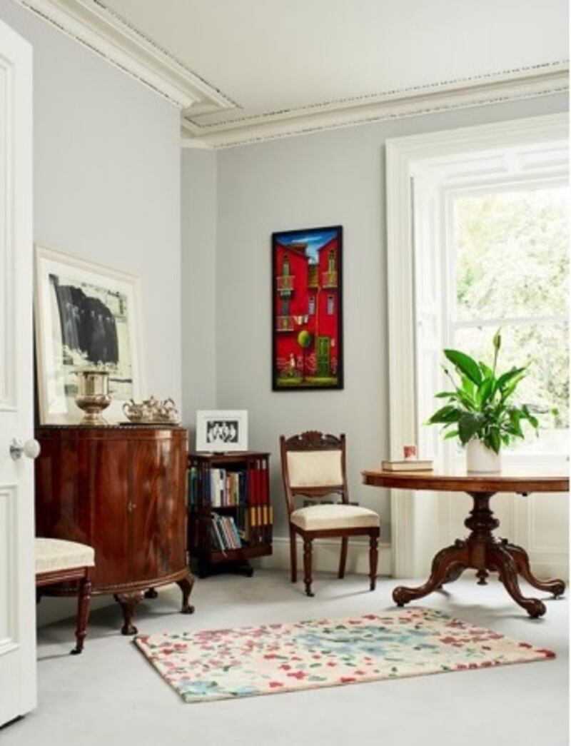 The picture on the left is by Vincent Sheridan, the one beside the window was bought in Tbilisi, Georgia and the furniture has come down the family. Photograph: Philip Lauterbach