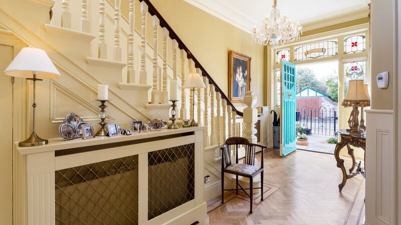 Hall with original parquet floor