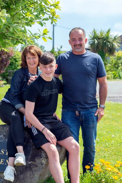 Dylan Gunn with his parents Ralph and Andrea in Ladysbridge, Co Cork.
