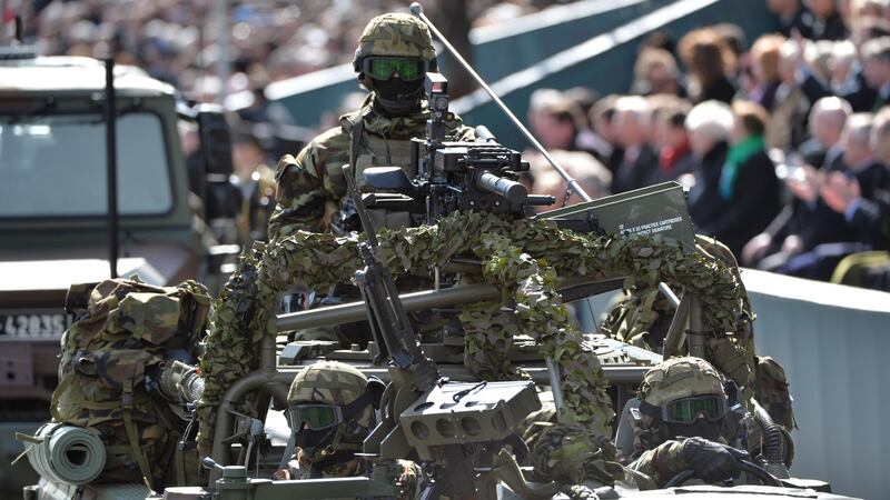 Members of the Ranger Wing and other members of the Defence Forces. Photograph: Alan Betson
