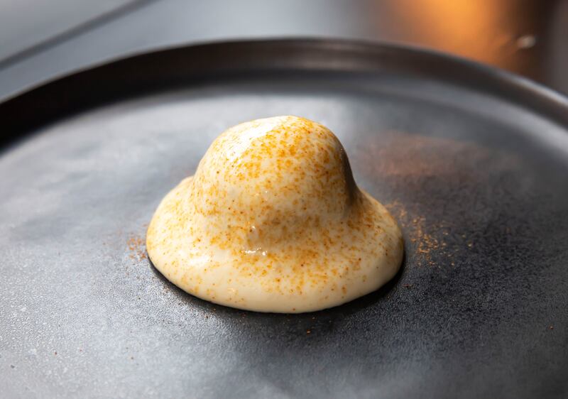 Braised beef ravioli, carbonara, kimchi. Photograph: Mary Browne
