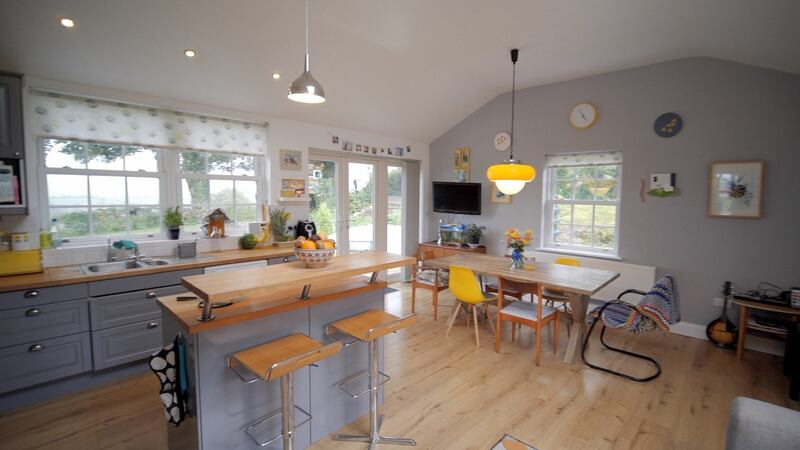 The kitchen and dining area