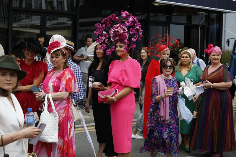 Competitors line up for the Best Dress competition. Photograph: Nick Bradshaw/The Irish Times