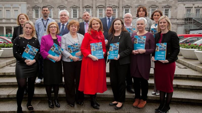 Abortion debate: Catherine Noone and fellow members of the Oireachtas committee on the Eighth Amendment. Photo: Gareth Chaney/Collins