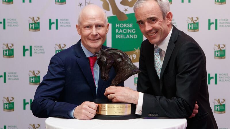 With their Irish Racing Hero awards in 2019,  the late Pat Smullen and Ruby Walsh. File photograph: Inpho