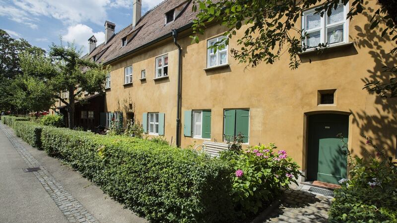 The Fuggerei, the affordable-housing complex founded by one of Germany’s richest families. Tenants in the complex of two-story terrace houses pay a yearly rent of just €0.88.