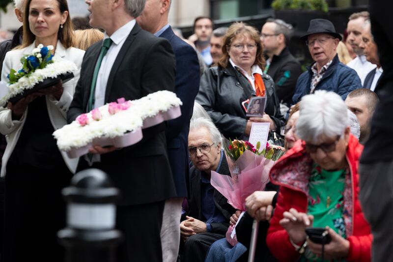 Families at the 50th anniversary commemoration of the Dublin-Monaghan bombings on Friday. Photograph: Sam Boal/Collins Photos