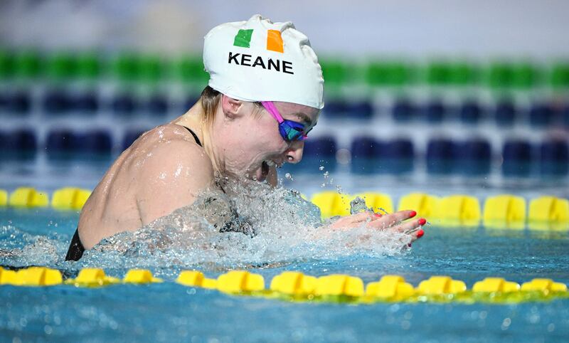 Ellen Keane competes in the women's SSB 100m breaststroke final at the Para Swimming European Championships at the Penteada Olympic Pools Complex in Funchal, Portugal. Photograph: Ramsey Cardy/Sportsfile