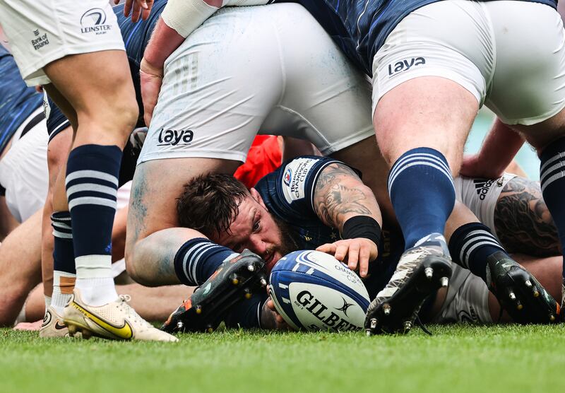 Leinster’s Andrew Porter in the ruck. Photograph: Billy Stickland/Inpho