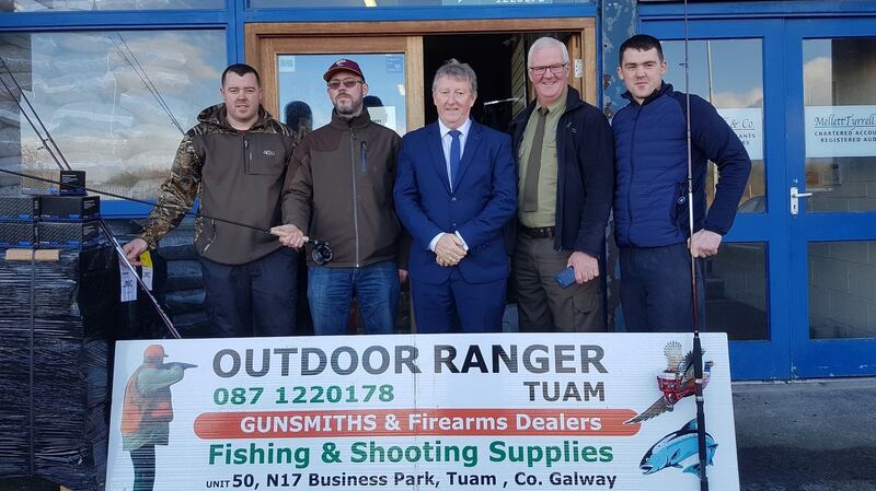 Minister Sean Canney TD with Outdoor Ranger Tuam Programme personnel.