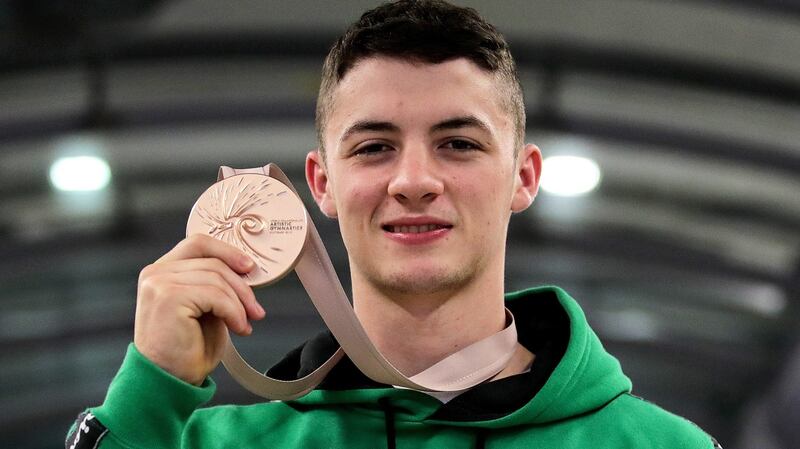 Gymnast Rhys McClenaghan won bronze on the pommel horse at the World Championships in 2019. Photograph: Laszlo Geczo/Inpho
