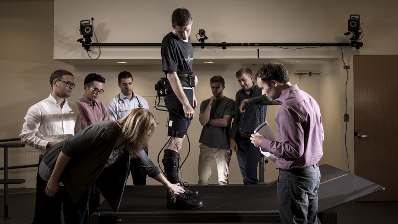 Conor Walsh working on the Exosuit at Harvard Biodesign Lab.