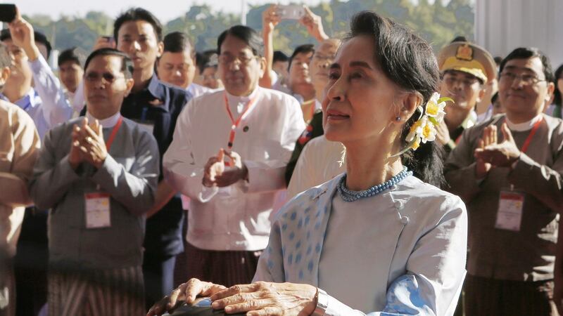 Myanmar’s leader Aung San Suu Kyi has been criticised for failing to respond more forcefully to the violence against the Rohingya. Photograph: Hein Htet/EPA