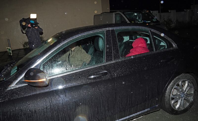 A car leaves Castleisland Garda station in Co Kerry, where a woman who was arrested on suspicion of murder was released without charge, on March 24th, 2023. Photograph: Brian Lawless/PA