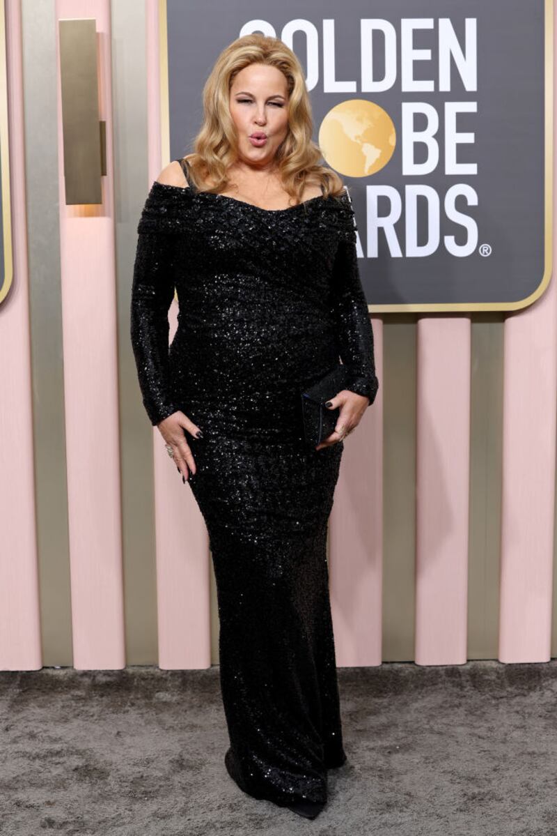 Jennifer Coolidge, in Dolce & Gabbana, won best performance by an actress in a supporting role in a television limited series for her role in The White Lotus. Photograph: Monica Schipper/Getty Images