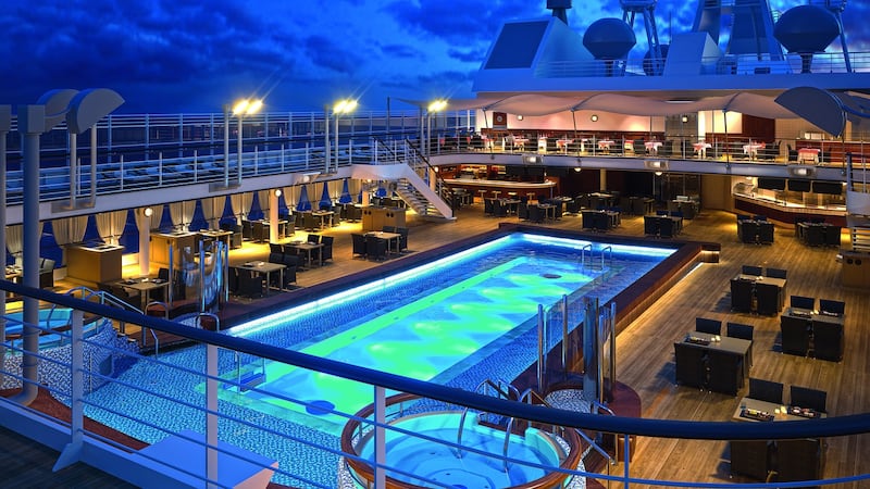 The pool deck on Silver Muse.
