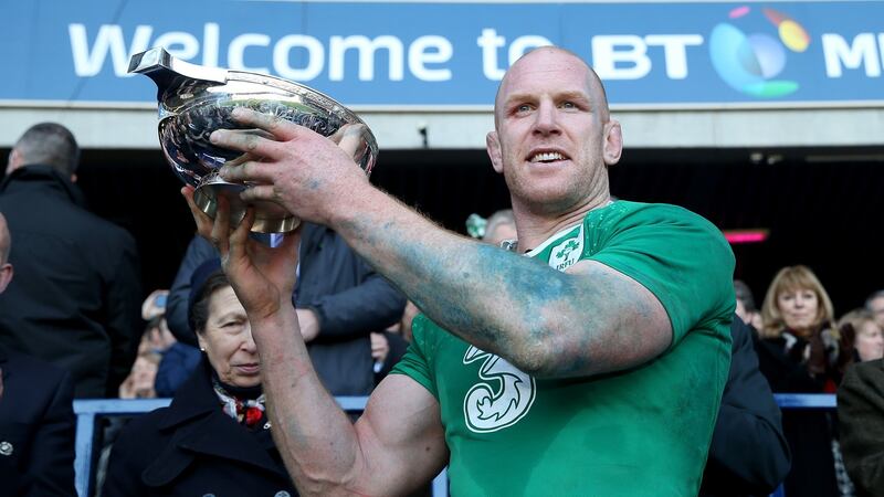 Paul O’Connell lifts the Centenary Quaich Cup in 2015. Photograph: Dan Sheridan/Inpho