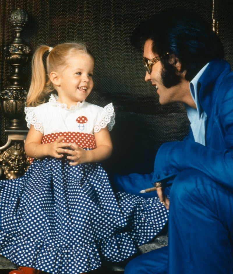 Lisa Marie Presley with her father Elvis in 1973. Photograph: Frank Carroll/Sygma via Getty Images