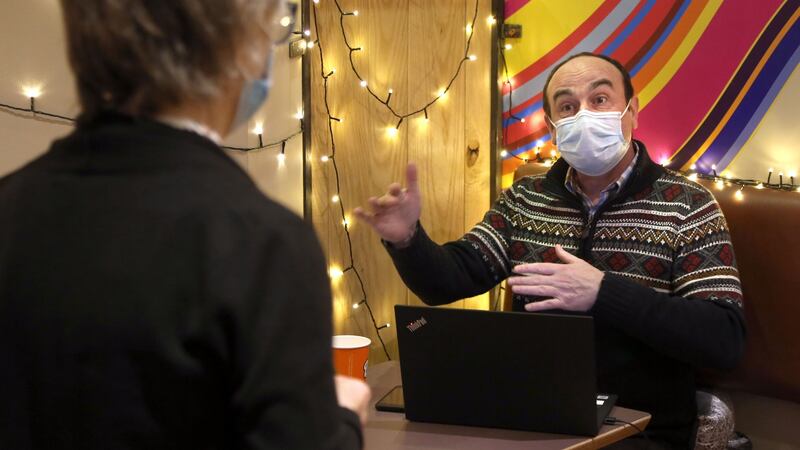 Galway Community Cafe: David Bohan, Peer Connector, in the cafe before opening. Photograph: Joe O’Shaughnessy.
