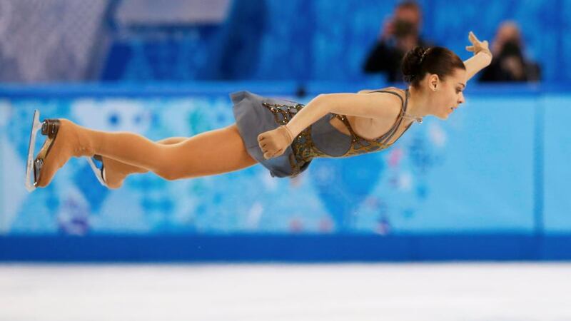 Russia’s Adelina Sotnikova during the women’s figure skating   free skating program final at the Sochi 2014 Winter Olympics. Photograph: Lucy Nicholson/Reuters