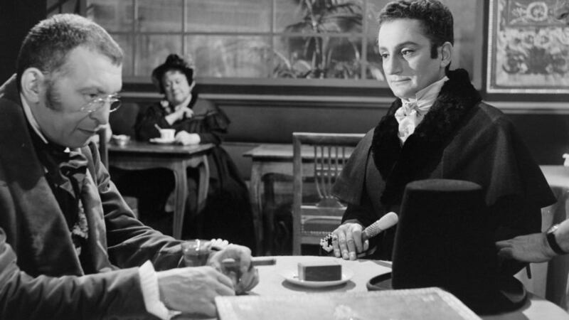 François Maistre and Robert Porte in Balzac’s “Reconciled Melmoth”, directed by Georges Lacombe. Photograph:  Martine Lebon\INA via Getty Images