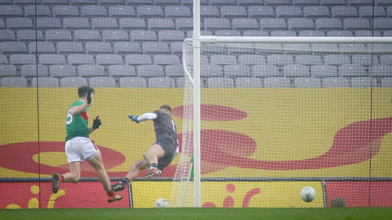 O’Connor scores his second goal of the game. Photo: James Crombie/Inpho