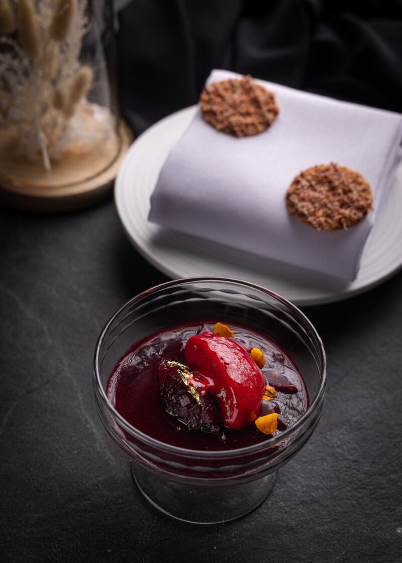 Chef Victor Erisay’s winning starter of whipped Skeaghanore duck offal parfait, heritage beetroot, cassis, smoked duck stroopwafel