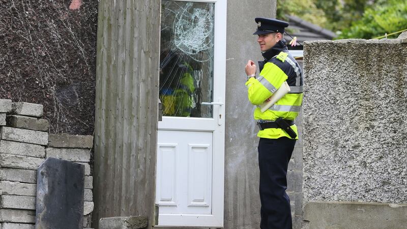 The scene of the shooting on Stannaway Road, Crumlin. Photograph: Brian Lawless/PA