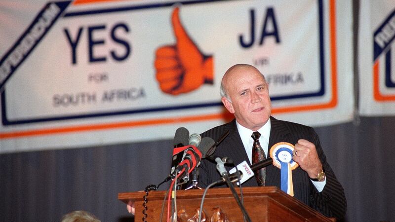 A member of a prominent Afrikaner family, FW de Klerk had vehemently defended the separation of the races during his long climb up the political ladder. Photograph: AFP via Getty Images