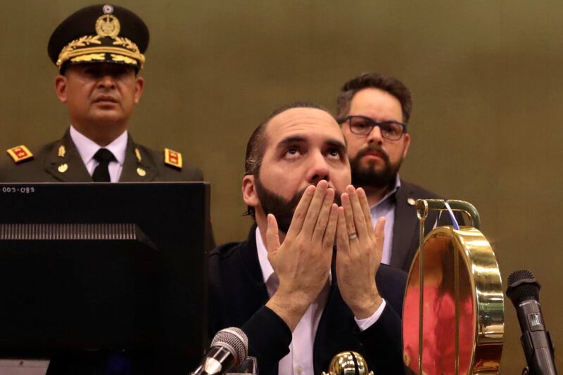President Nayib Bukele has clamped down on the gangs since taking office in 2019, reducing homicides, lifting his approval rating above 90 per cent and winning him admirers across Latin America. Photograph: Salvador Melendez/AP/PA