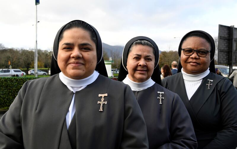 Sr Yahaira Guadalope (left), from Mexico, who received Irish citizenship on Monday, with Sr Rosa Lilia and Sr Maureen Embe at the citizenship ceremonies in the INEC in Killarney. Photograph: Don MacMonagle