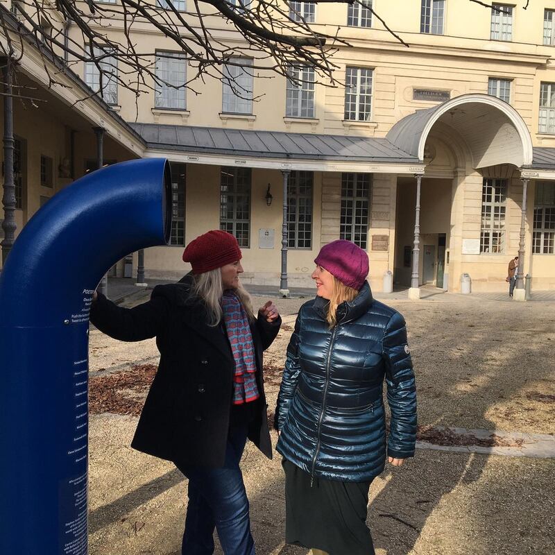 Maria McManus and Nora Hickey M’Sichilli, director of the   Centre Culturel Irlandais in Paris
